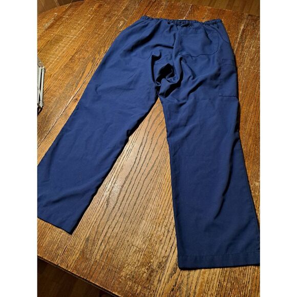 WonderWink LP Blue Scrub Pants Style 5255 Drawstring Pockets Ankle Slit Uniform - Picture 2 of 2
